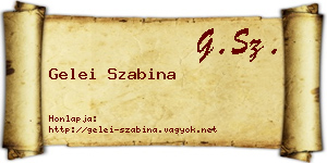 Gelei Szabina névjegykártya